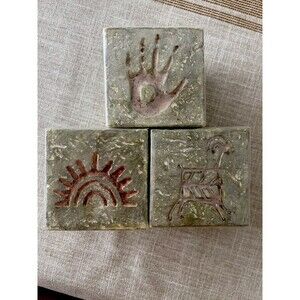 Vintage Pendleton Southwestern Symbol Pillar Candles Set of 3 NOS